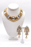 Yves Saint Laurent Gold Chunky Diamond Square 1980's Necklace
