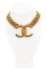 Chanel Gold Three Chain Oversized Logo Pendant Necklace