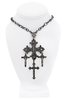 Jean Paul Gaultier Blackened Silver Chain Four Cross Necklace 90s Runway