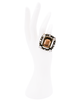 Lanvin Gold Orange Gemstone With Crystal Rhinestone Halo Ring