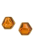 Jean-Louis Scherrer Gold Orange Lucite Geometric Oversized Stud Earrings