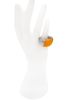 Calvin Klein Silver Orange Glass Oversized Ring