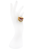 Etro Gold W/ Red Purple and Green Crystal Band Ring