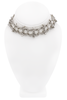 Aniye Records Silver Crystal Barbell Link Choker Necklace