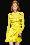 Versace Yellow Buckle Straps Lace Mini Dress FW 2019