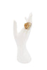 Christian Dior Gold Pavé Crystal Rhinestone Logo Statement Ring
