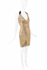 Versace Gold Chainmail Draped Halter Dress