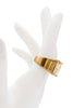 Christian Dior Gold Rhinestone Crystal Logo Statement Ring