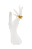 Christian Dior Gold Rhinestone Crystal Logo Statement Ring