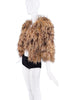 Dolce & Gabbana Brown Black Faux Feather Jacket Coat