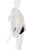 Sonia Rykel White Mesh Cut Out Feather Fur Shawl Shrug
