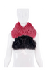 Fendi Pink Black Fur Velvet Bow Scarf Shrug