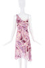 Diane Furstenberg Purple Pink White Abstract Print Drop Waist Dress