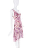 Diane Furstenberg Purple Pink White Abstract Print Drop Waist Dress