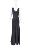 Alaia Dark Grey Cut Out Bias Cut Dress Gown