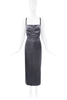 Dolce & Gabbana Dark Grey Satin Silk Bustier Gown