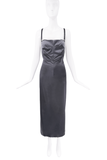 Dolce & Gabbana Dark Grey Satin Silk Bustier Gown