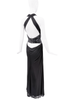 Roberto Cavalli Black Silk Sequin Corset Waist Cut Out Halter Neck Dress Gown