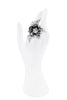 Christian Dior x Galliano Silver Crystal Bead Charm Flower Statement Ring