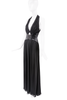 Roberto Cavalli Black Silk Sequin Corset Waist Cut Out Halter Neck Dress Gown