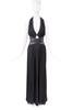 Roberto Cavalli Black Silk Sequin Corset Waist Cut Out Halter Neck Dress Gown