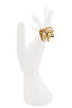 Christian Dior Gold Crystal Logo Bow Statement Ring