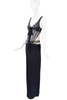David Koma Black Lace Bow Cut Out Dress Gown