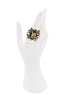 Lanvin Green Orange Clear Crystal Gemstone Geometric Statement Ring