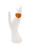 Vintage Orange Lucite Geometric Dome Statement Ring