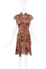 Roberto Cavalli Orange and Black Tortoise Print Collared Dress