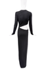 Alexandre Vauthier Black Ruched Cut Out Ring Gown