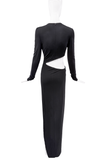 Alexandre Vauthier Black Ruched Cut Out Ring Gown