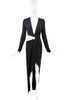 Alexandre Vauthier Black Ruched Cut Out Ring Gown