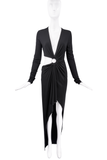 Alexandre Vauthier Black Ruched Cut Out Ring Gown