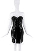 Dolce & Gabbana Black Patent Leather Bustier Dress