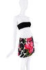 Dolce & Gabbana Black White Pink Green Floral Print Skirt