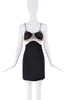 Nensi Dojaka Black Sheer Cut Out Ruffle Shell Bustier Mini Dress