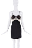 Nensi Dojaka Black Sheer Cut Out Ruffle Shell Bustier Mini Dress