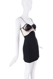 Nensi Dojaka Black Sheer Cut Out Ruffle Shell Bustier Mini Dress