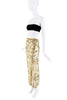 Roberto Cavalli Gold Green Orange Sheer Embroidered Flower Wrap Skirt