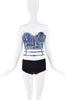 Anderson Bell Denim Cut Out Zipper Bustier Tube Top