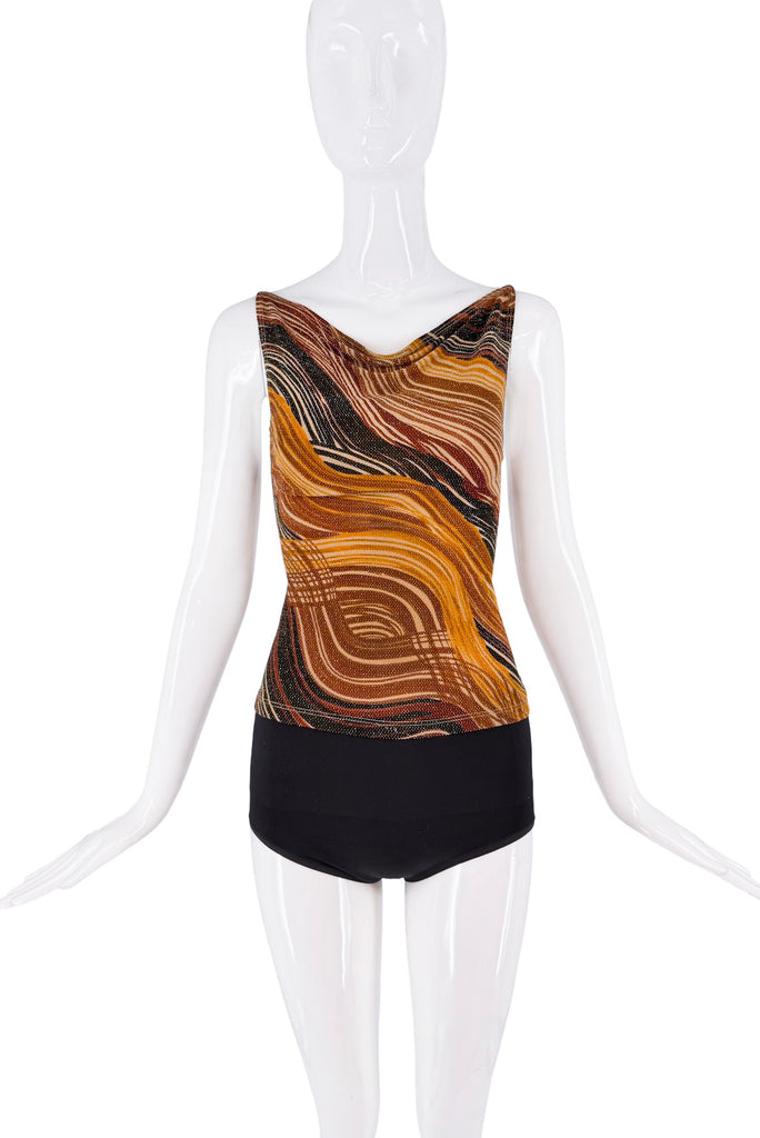 Vintage Brown Black Orange Red Boho Abstract Design Tank Top