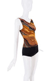 Vintage Brown Black Orange Red Boho Abstract Design Tank Top