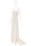 Claude Montana Beige Creme Waterfall Slip Gown