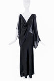 Gareth Pugh Black Draped Grecian Sheer Cut Out Dress Gown