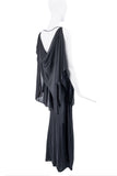 Gareth Pugh Black Draped Grecian Sheer Cut Out Dress Gown