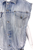Versace Jeans Couture Oversized Denim Vest with Silver Medusa Buttons - BOUTIQUE PURCHASE PRICE