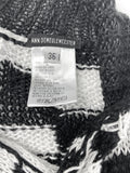 Ann Demeulemeester Black and White Loose Knit Cardigan - BOUTIQUE PURCHASE PRICE