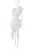 AKNVAS White Ruffle Cut Out Dress