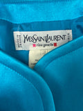 Yves Saint Laurent Rive Gauche Teal Aqua Blue Satin Evening Jacket - BOUTIQUE PURCHASE PRICE